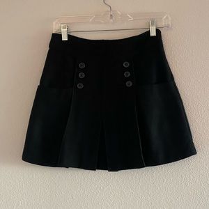 Free People black button pleated mini skirt